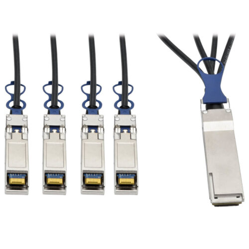 Tripp Lite series QSFP+ to 10 GbE SFP+ Passive DAC Breakout Cable (M/M), QSFP+ to (x4) SFP+, Compatible to Cisco QSFP-4SFP10G-CU1M, 1M (3.28 ft.)