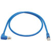 b17675ca0354a89ceae64602303aa4fe Tripp Lite series M12 X-Code Cat6a 10G F/UTP CMR-LP Shielded Ethernet Cable (Right-Angle M12 M/RJ45 M), IP68, PoE, Blue, 2 m (6.6 ft.), TAA
