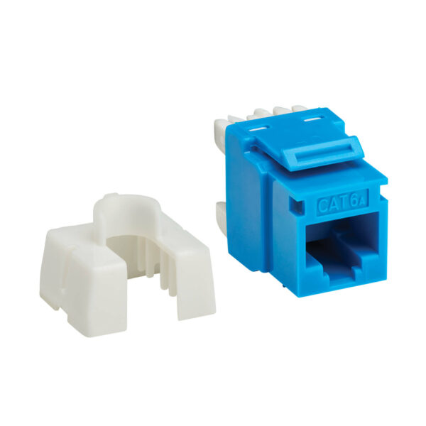 b1adc1436d99bb640eed16e8834eaaa4-2 Tripp Lite series Cat6a Keystone Jack - 4PPoE Compliant, 110/Krone, 568A/B, RJ45 Ethernet, Blue, TAA