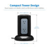 Tripp Lite series 6-Outlet Surge Protector Tower, 3x USB-A, 1x USB-C, 8 ft. Cord, 5-15P Plug, 1800 Joules, Black