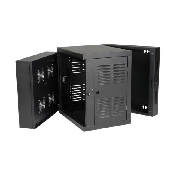 Tripp Lite series SmartRack 12U Switch-Depth Wall-Mount Small Rack Enclosure for Harsh Environments, Hinged Back
