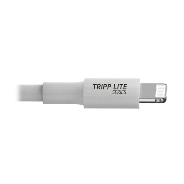 b27f76cfd6de24fd6517b6300ad84c03-1 Tripp Lite series USB-A to Lightning Sync/Charge Cable (M/M) - MFi Certified, White, 6 ft. (1.8 m)