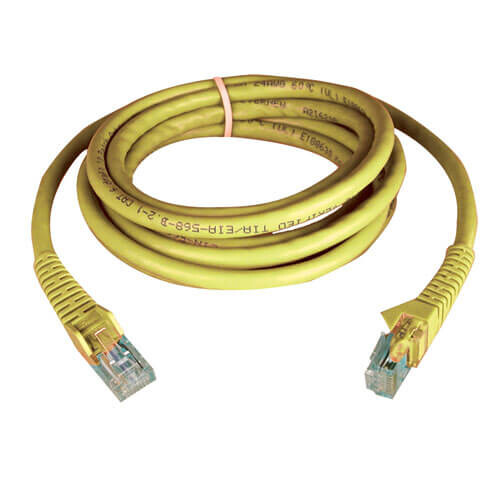 Tripp Lite series Cat6 Gigabit Snagless Molded (UTP) Ethernet Cable (RJ45 M/M), PoE, Yellow, 4 ft. (1.22 m)
