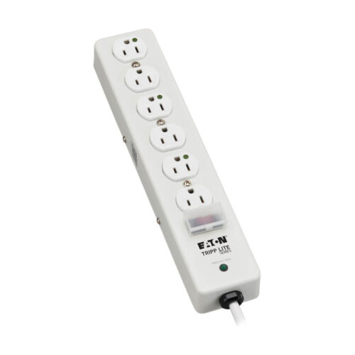 Tripp Lite series Hospital-Grade Surge Protector with 6 Hospital-Grade Outlets, 10 ft. (3.05 m) Cord, 1050 Joules, UL 1363, Not for Patient-Care Rooms