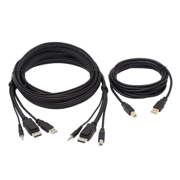 Tripp Lite series DisplayPort KVM Cable Kit - DP, USB, 3.5 mm Audio (3xM/3xM) + USB (M/M), 4K, 4:4:4, 10 ft. (3.05 m), Black