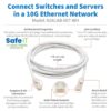 b3b36565ec6d0d9bf4f6b36234339d75 Tripp Lite series Safe-IT Cat6a 10G Snagless Antibacterial UTP Ethernet Cable (RJ45 M/M), PoE, White, 7 ft. (2.13 m), TAA
