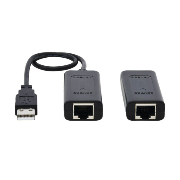 Tripp Lite series 1-Port USB over Cat5/Cat6 Extender Kit with Power over Cable - USB 2.0, Up to 164.04 ft. (50M), Black, TAA