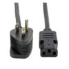 Tripp Lite series Piggyback Extension Cord, NEMA 5-15P/5-15R to C13 - 13A, 125V, 16 AWG, 6 ft. (1.83 m), Black