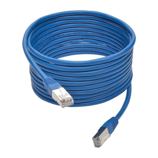Tripp Lite series Cat5e 350 MHz Molded Shielded (STP) Ethernet Cable (RJ45 M/M), PoE, Blue, 15 ft. (4.57 m)