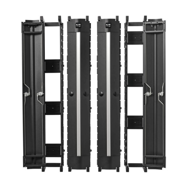 b4b6183fa1f34cc1e57c0a6767491c69 Tripp Lite series High-Capacity Vertical Cable Manager - Deep Double Finger Duct with Cover, Double Sided, 6 in. Wide, Black, 7 ft. (2.2 m)