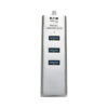 Tripp Lite series 3-Port USB 3.x (5Gbps) Hub with LAN Port, USB-C to 3x USB-A Ports and Gigabit Ethernet, Silver