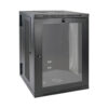 Tripp Lite series SmartRack 18U Low-Profile Switch-Depth Wall-Mount Half-Height Rack Enclosure, Clear Acrylic Window, Hinged Back