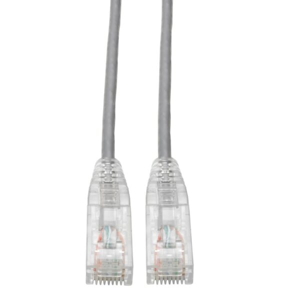 b4f78a6cbcf66687a46f22068c598d4e-2 Tripp Lite series Cat6 Gigabit Snagless Slim UTP Ethernet Cable (RJ45 M/M), PoE, Gray, 3 ft. (0.91 m)