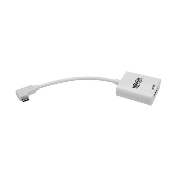 Tripp Lite series USB-C to HDMI Adapter (M/F) 4K 60 Hz, HDCP 2.2, Right-Angle USB-C, White