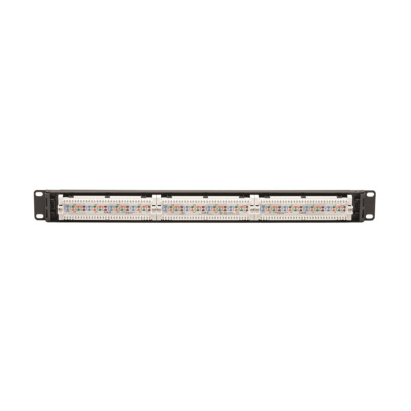 Tripp Lite series 24-Port Cat6 Patch Panel - 4PPoE Compliant, 110/Krone, 568A/B, RJ45 Ethernet, 1U Rack-Mount, Black, TAA