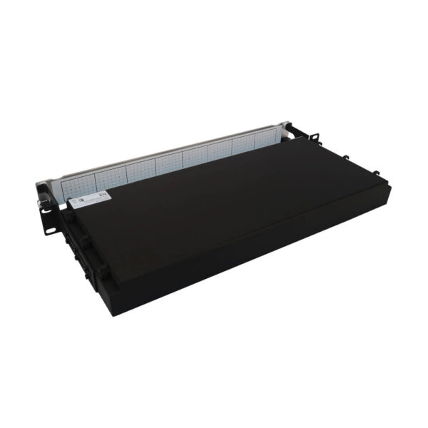 Tripp Lite series Preloaded Fiber Panel, 1U - 2x (12F MTP/MPO-APC to 4x LC Duplex F/M) 8F Trunk Cables, OS2 Singlemode, 20 m (65.6 ft.)