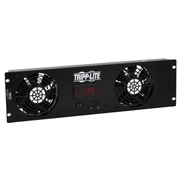 Tripp Lite series 3U Digital Temperature Sensor with 2 12VDC High-Performance Fans, Blanking Panel, LCD