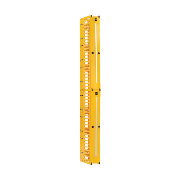b5fbd85de6bec3fb3ab459e8bd40affa Tripp Lite series High-Capacity Vertical Cable Manager - Deep Double Finger Duct with Cover, Single Sided, 6 in. Wide, Yellow, 7 ft. (2.2 m)