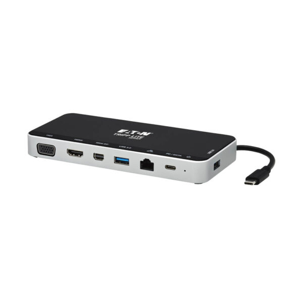 Tripp Lite series USB Dock, Triple Display - 4K HDMI & mDP, VGA, USB 3.x (5Gbps), USB-A/C Hub, GbE, 60W PD Charging