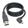 b6293d48cc4cf19a680696923610f48c Tripp Lite series Dedicated Reversible USB Charging Cable (Reversible A to Right-Angle 5-Pin Micro B) Black, 3 ft. (0.91 m)