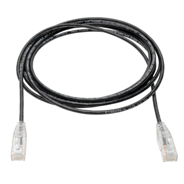 b62fba6aeac0f672866a41997da6a468-1 Tripp Lite series Cat6 Gigabit Snagless Slim UTP Ethernet Cable (RJ45 M/M), PoE, Black, 15 ft. (4.57 m)