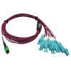 b643eda61101c5da1d5dbebbe36d6a45 Tripp Lite series 400G Multimode 50/125 OM4 Plenum Fiber Optic Breakout Cable, 16F MTP/MPO-APC to (x4) LC Duplex (F/M), Magenta, 3 m