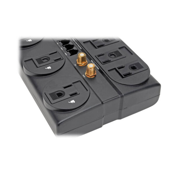 Tripp Lite series Protect It! 8-Outlet Surge Protector, 8 ft. (2.43 m) Cord, 2160 Joules, Tel/Fax/Modem/Coax Protection, RJ11