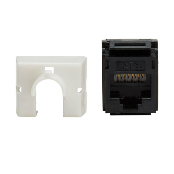 b64fc137ec9400dda72d3be8c493f5b1-2 Tripp Lite series Cat6a Keystone Jack - 4PPoE Compliant, 110/Krone, 568A/B, RJ45 Ethernet, Black, TAA