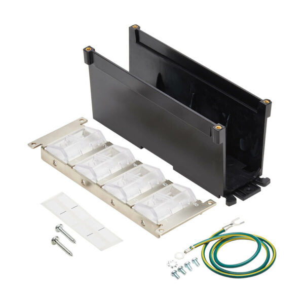 Tripp Lite series 8-Port Metal DIN-Rail Mounting Keystone Patch Panel with Grounding, Black/Silver, TAA