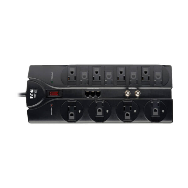 Tripp Lite series Protect It! 12-Outlet Surge Protector, 8 ft. (2.43 m) Cord, 2880 Joules, Tel/Modem/Coaxial Protection