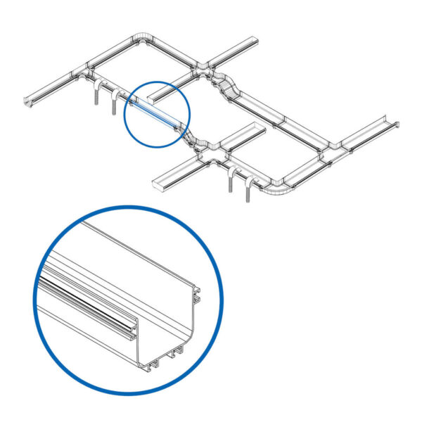 b6e8160501c5983d40cb19cfe48a4297-1 Tripp Lite series Toolless Straight Channel Section for Fiber Routing System, 120 x 120 x 1830 mm (5 x 5 x 72 in.)