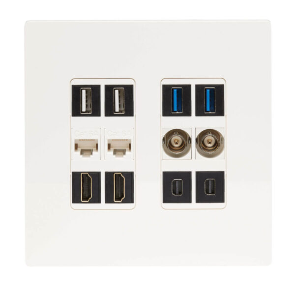 Tripp Lite series 12-Port Keystone Double-Gang Faceplate, White, TAA - N080-212