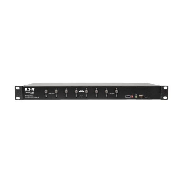 Tripp Lite series 8-Port DVI/USB KVM Switch with Audio and USB 2.0 Peripheral Sharing, 1U Rack-Mount, Single-Link, 1920 x 1200 (1080p), TAA