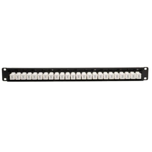 Tripp Lite series 24-Port Cat6/Cat5 Low Profile Feed-Through Patch Panel, 1U Rack-Mount/Wall-Mount, TAA