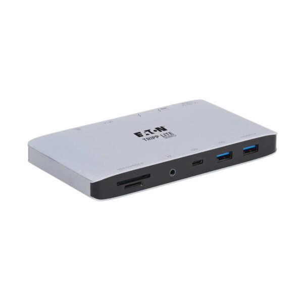 Tripp Lite Thunderbolt 3 Dual-Display Dock, 8K DisplayPort, USB 3.2 Gen 2 10G, USB-A/USB-C Hub, GbE, International Plug Adapters - MTB3-DOCK-03INT