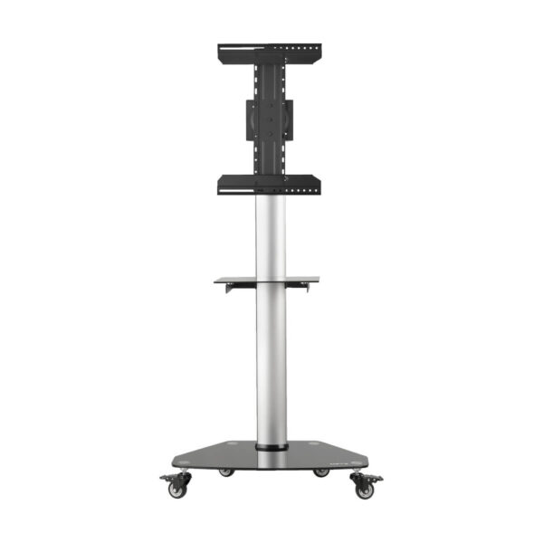 b7e65d2f9768a1ef34db9b4310f7f905 Tripp Lite series Premier Rolling TV Cart for 37” to 70” Displays, Black Glass Base and Shelf, Locking Casters