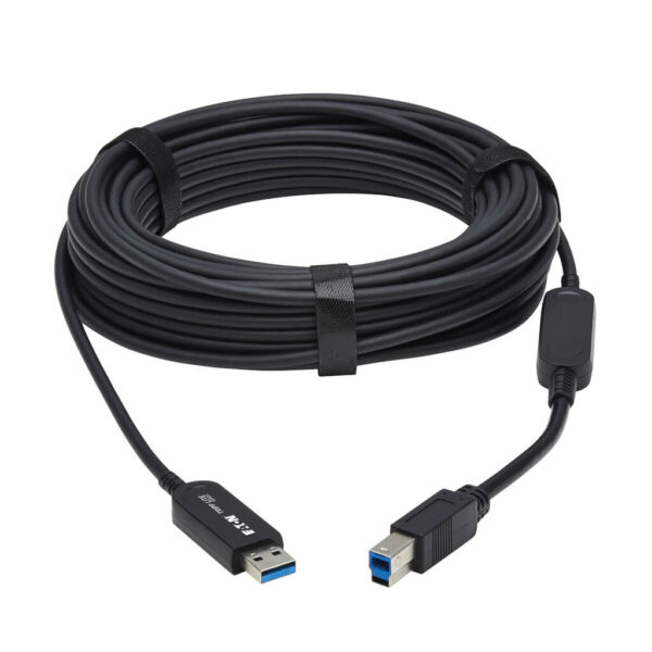 b8859d2273ff69f282e338e9c1f7a5cf-2 Tripp Lite series USB 3.2 Gen 1 Plenum-Rated Fiber Active Optical Cable (AOC) - 5 Gbps, (A to B M/M), Black, 30 m