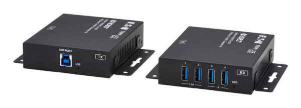b8b0457eaa4d38339fee71d957aebccd Tripp Lite series HDBaseT-USB3 over Cat6a Extender Kit, 4 USB-A 3.2 Gen 1 Ports, PoC, RS-232, Up to 328 ft. (100 m)