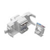 Tripp Lite series Keystone Jack Cat6/Cat5e, RJ45, Shuttered, Dust Cap - Toolless, PoE/PoE+ Compliant, White, TAA - N238-001-GY-TF