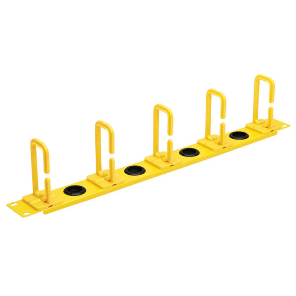 Tripp Lite series Horizontal Cable Manager - Flexible Rings, Yellow, 1U