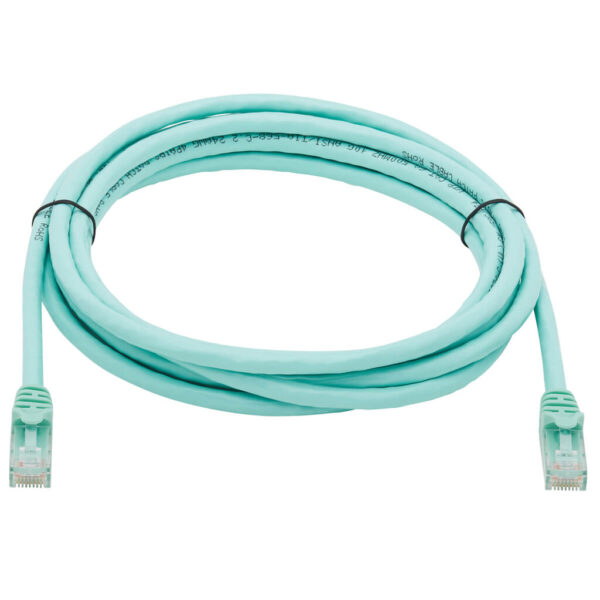 Tripp Lite series Cat6a 10G Snagless UTP Ethernet Cable (RJ45 M/M), Aqua, 14 ft. (4.27 m)
