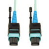 b99514ab9fceb6ef0d01c385fbd74071 Tripp Lite series 100G MTP/MPO Multimode OM3 Plenum-Rated Fiber Optic Cable (CXP), 24 Fiber, 100GBASE-SR10, Push/Pull Tabs, Aqua, 1 m