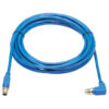b9b4cc3537721b5fbdc4c3801225f95c-1 Tripp Lite series M12 X-Code Cat6 1G UTP CMR-LP Ethernet Cable (Right-Angle M/M), IP68, PoE, Blue, 10 m (32.8 ft.), TAA