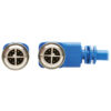Tripp Lite series M12 X-Code Cat6 1G UTP CMR-LP Ethernet Cable (Right-Angle M/M), IP68, PoE, Blue, 3 m (9.8 ft.), TAA