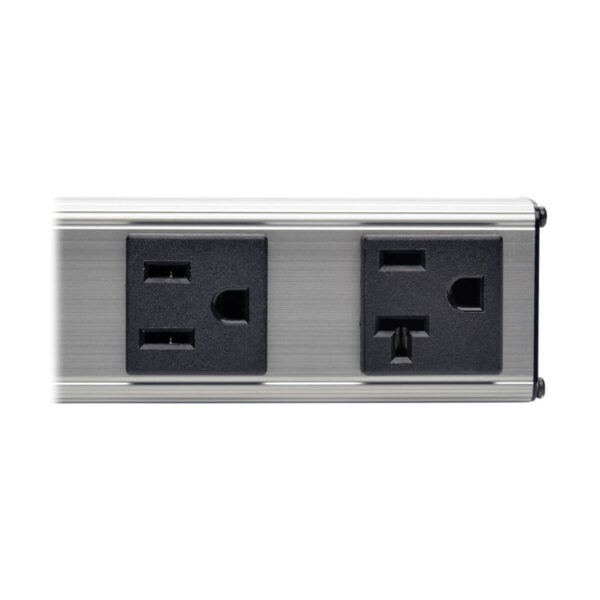 b9cf467fcf20d732721657dea93088f7 Tripp Lite series 4-Outlet Vertical Power Strip, 2-15A & 2-20A, 120V, 15 ft. (4.57 m) Cord, 5-20P, 12 in.