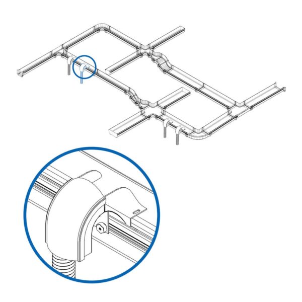 Tripp Lite series Toolless Movable Waterfall Adapter Kit with 48 in. Pipe for Fiber Routing System, 130 mm