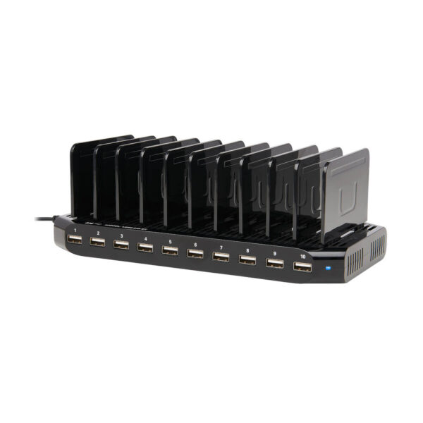 ba7ef262750f0f0fc78a2c3974b11dc6 Tripp Lite series 10-Port USB Charging Station with Adjustable Storage, 12V 8A (96W) USB Charger Output
