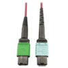 ba90ca908b7965a765eaee861216a32b Tripp Lite series 400G Multimode 50/125 OM4 Plenum Fiber Optic Cable, 16F MTP/MPO-APC to 24F MTP/MPO-UPC (F/F), Magenta, 3 m