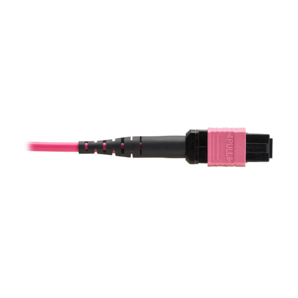 Tripp Lite series 100G Multimode 50/125 OM4 Fiber Optic Cable (12F MTP/MPO-PC F/F), OFNP, Magenta, 2 m (6.6 ft.), TAA