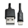 bafe58603d1b9ed5c922fc89f9553b83 Tripp Lite series USB-A to Lightning Sync/Charge Coiled Cable (M/M) - MFi Certified, Black, 4 ft. (1.2 m)